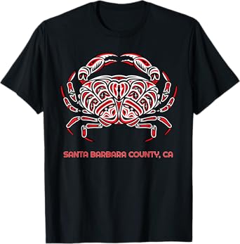 Santa Barbara County CA Dungeness Crab Native American T-Shirt