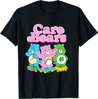 Care Bears Vintage Pink Roller Skate Bear Group T-Shirt