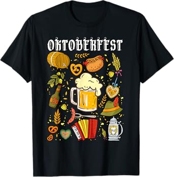 Oktoberfest Beer Drinking Doodles German Prost Pretzel Women T-Shirt