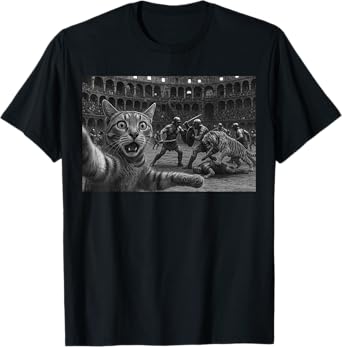 Funny Cat Selfie Roman Colosseum T-Shirt