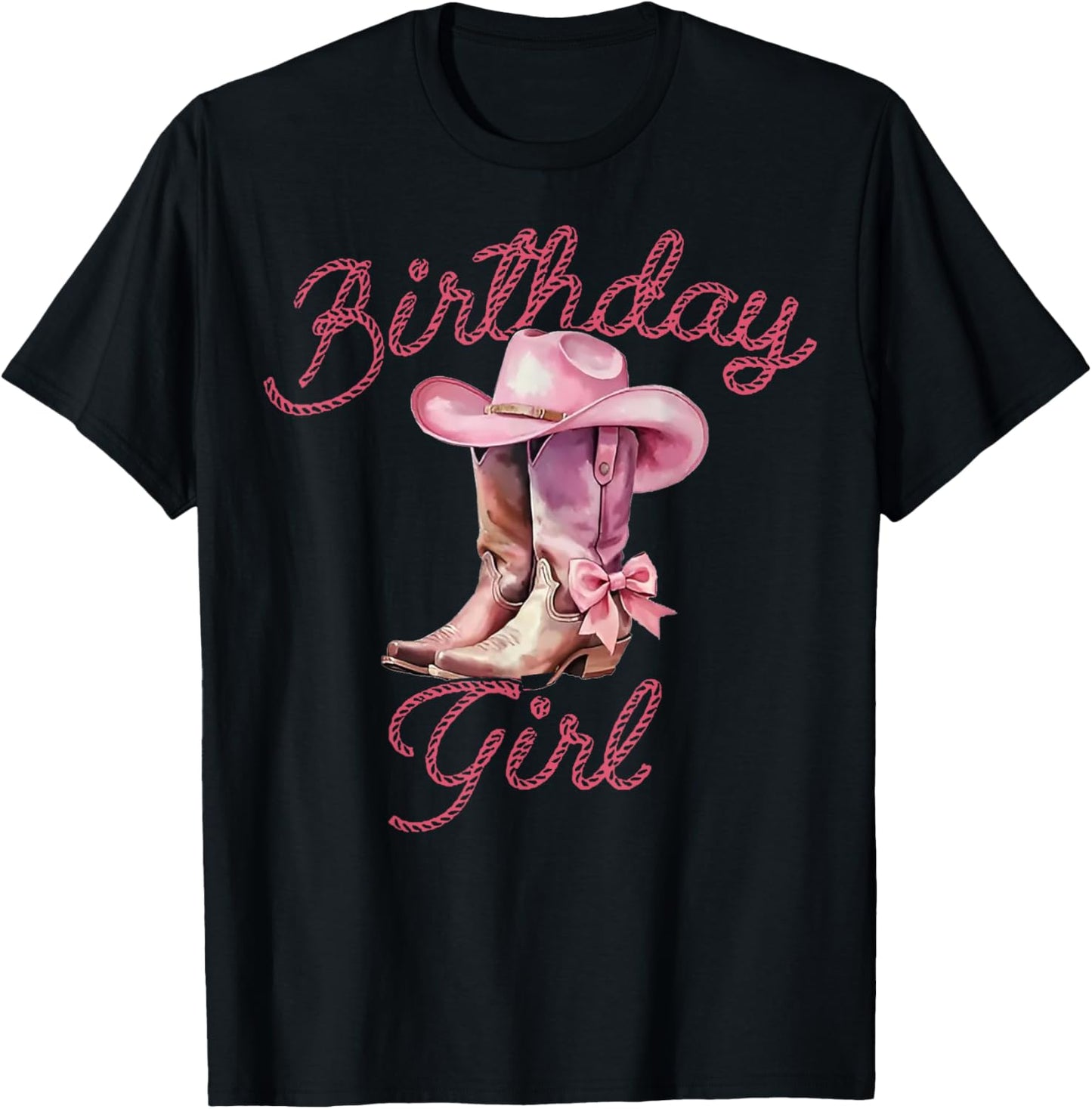 Birthday Cowgirl Western Pink Birthday Girl Party T-Shirt