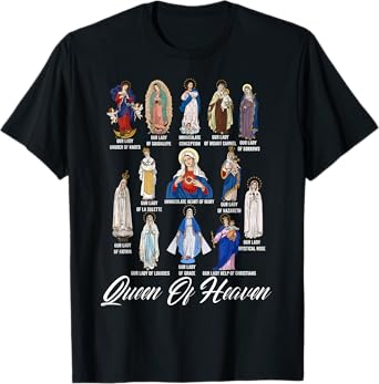 Our Lady The Blessed Mother Latin Marian Titles Catholic T-Shirt