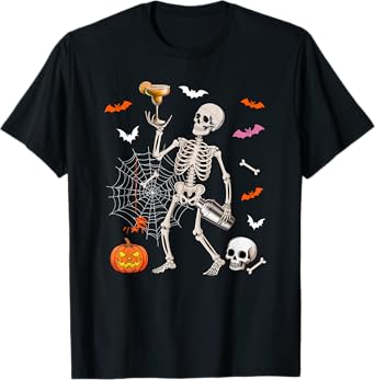Bartender Job Horror Skeleton Halloween Costume Team T-Shirt