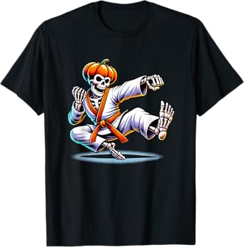Halloween Skeleton Karate T-Shirt