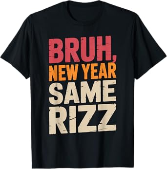 Bruh New Year Same Rizz Kids Boys First Day Back to School T-Shirt
