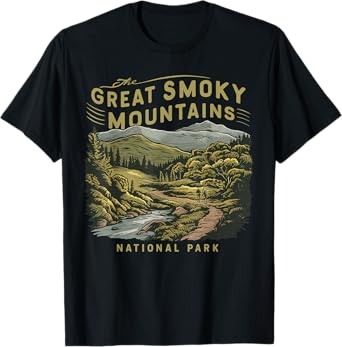 Great Smoky Mountain US National Park Vintage Men Women Kids T-Shirt