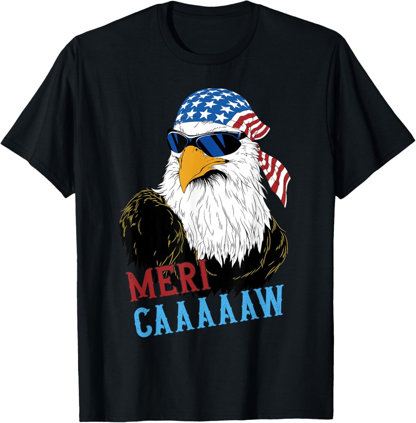 mericaaaaaw Eagle Mullet 4th Of July USA American Flag T-Shirt