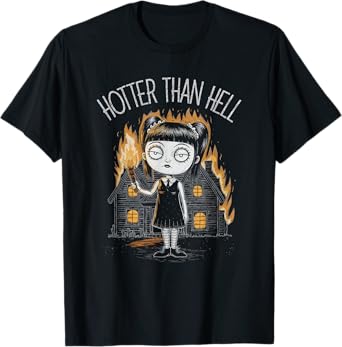 Hotter Than Hell, Eerie Goth Girl Burning House T-Shirt