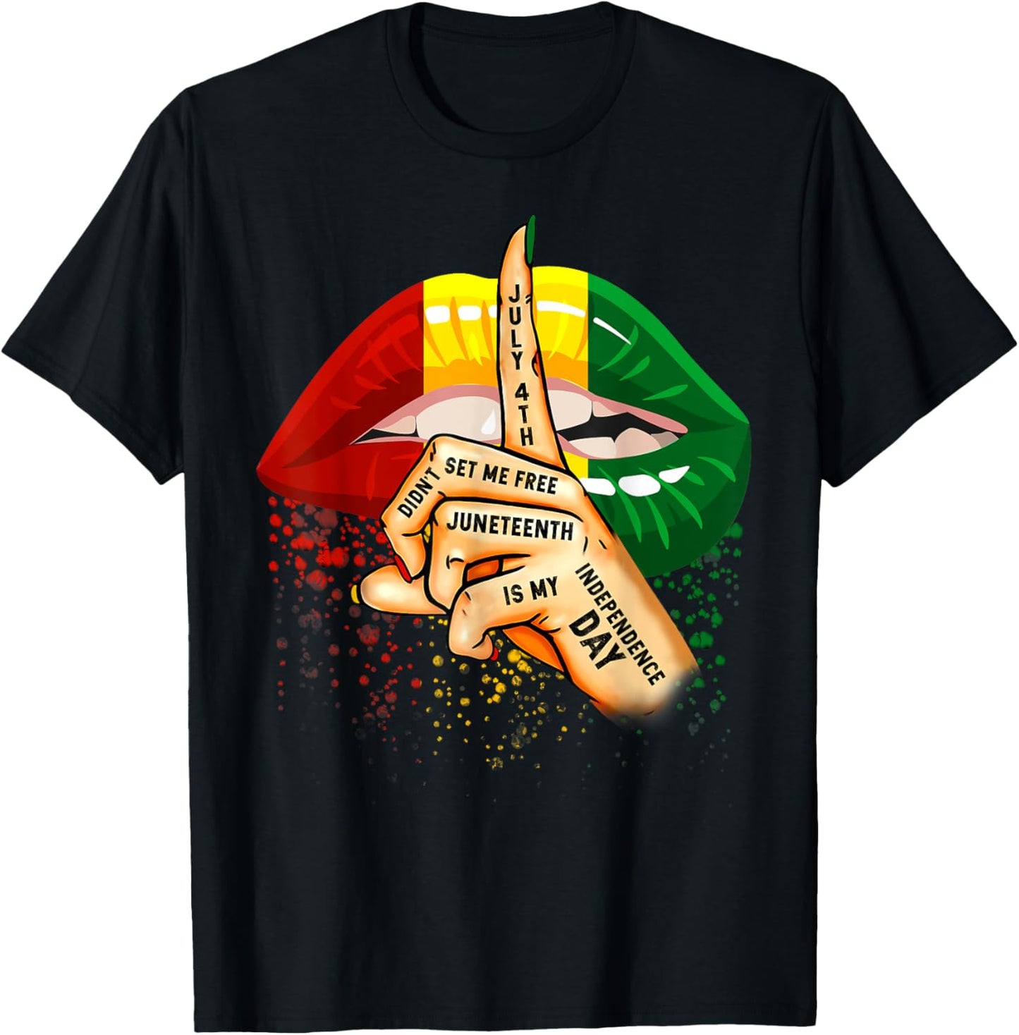 Juneteenth Is My Independence Day Afircan Sexy Lips Women T-Shirt