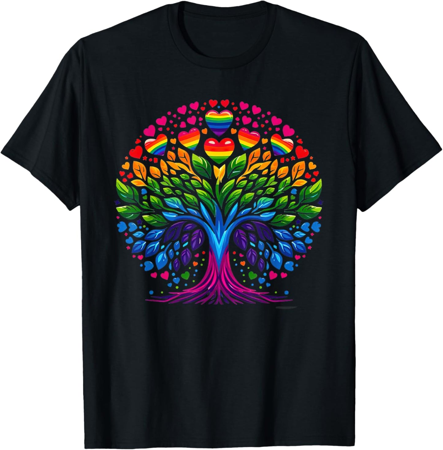 Tree Life Rainbow LGBT Cool Gay Pride Flag Ally T-Shirt