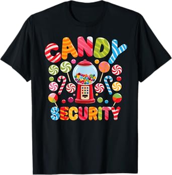 Candy Security Candy Costume Women Candy Land Kids Sweetie T-Shirt