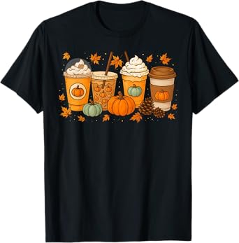 Coffee Pumpkin Latte Spice Coffee Love Fall Season Halloween T-Shirt