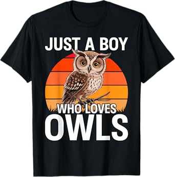 Just a Boy Who Loves Owls For Toddlers Boys Kids Birds Lover T-Shirt