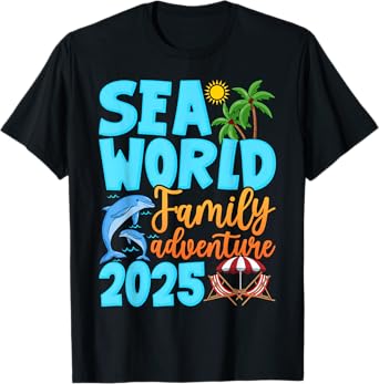 Sea World Dolphin Family Adventure Trip 2025 Spring Break T-Shirt
