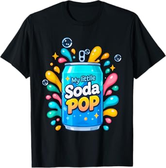 Soda Pop Cartoon Splash Cute Retro Beverage Joke T-Shirt