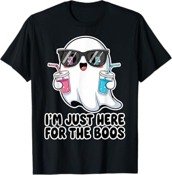 Iโm Just Here for The Boos Spooky Ghost Beer Funny Halloween T-Shirt
