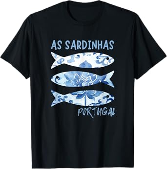 Tinned Sardines As Sardinhas Portugal Fisherman Chinoiserie T-Shirt