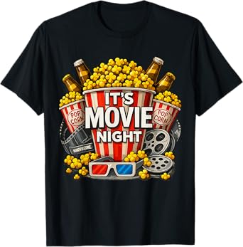 It's Movie Night Popcorn Cinema T-Shirt