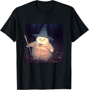 Wizard Cat Weird Funny Halloween Cat Meme T-Shirt