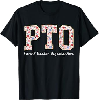 Floral PTO Crew Parent Teacher Organization Back To School T-Shirt