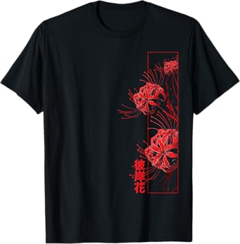 Red Spider Lily Higanbana Japanese Flower Aesthetic Anime T-Shirt
