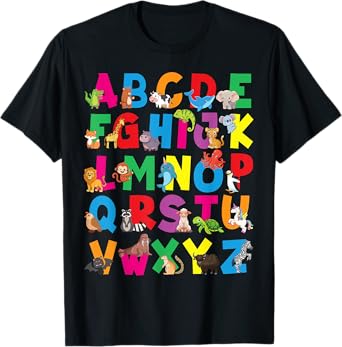 Alphabet Animals ABCs Zoo Kids Boys Girls Teacher T-Shirt