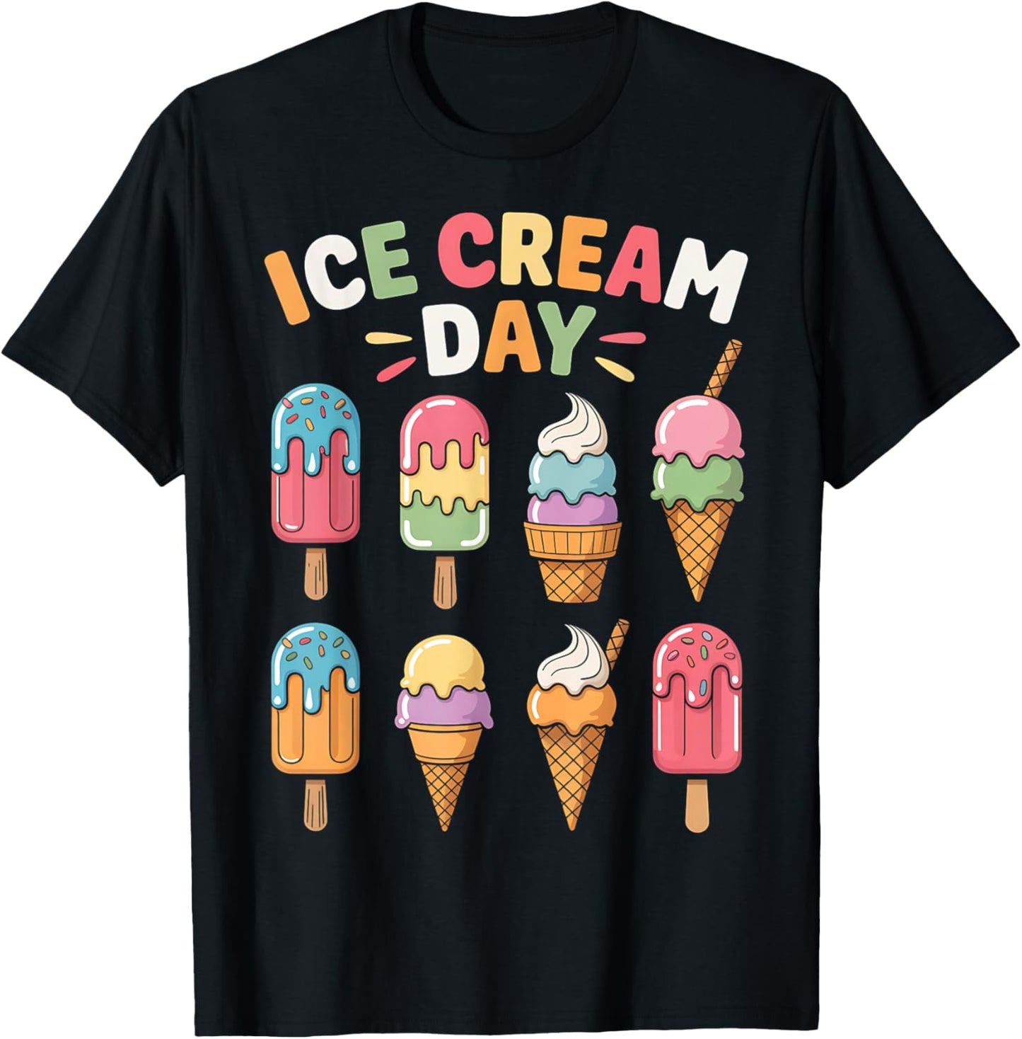 Ice Cream Day Shirt Toddler Ice Cream Party Women Men Kids T-Shirt