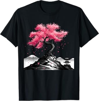 Japanese Sakura Garden Japan Mount Fuji Cherry Blossom Tree T-Shirt