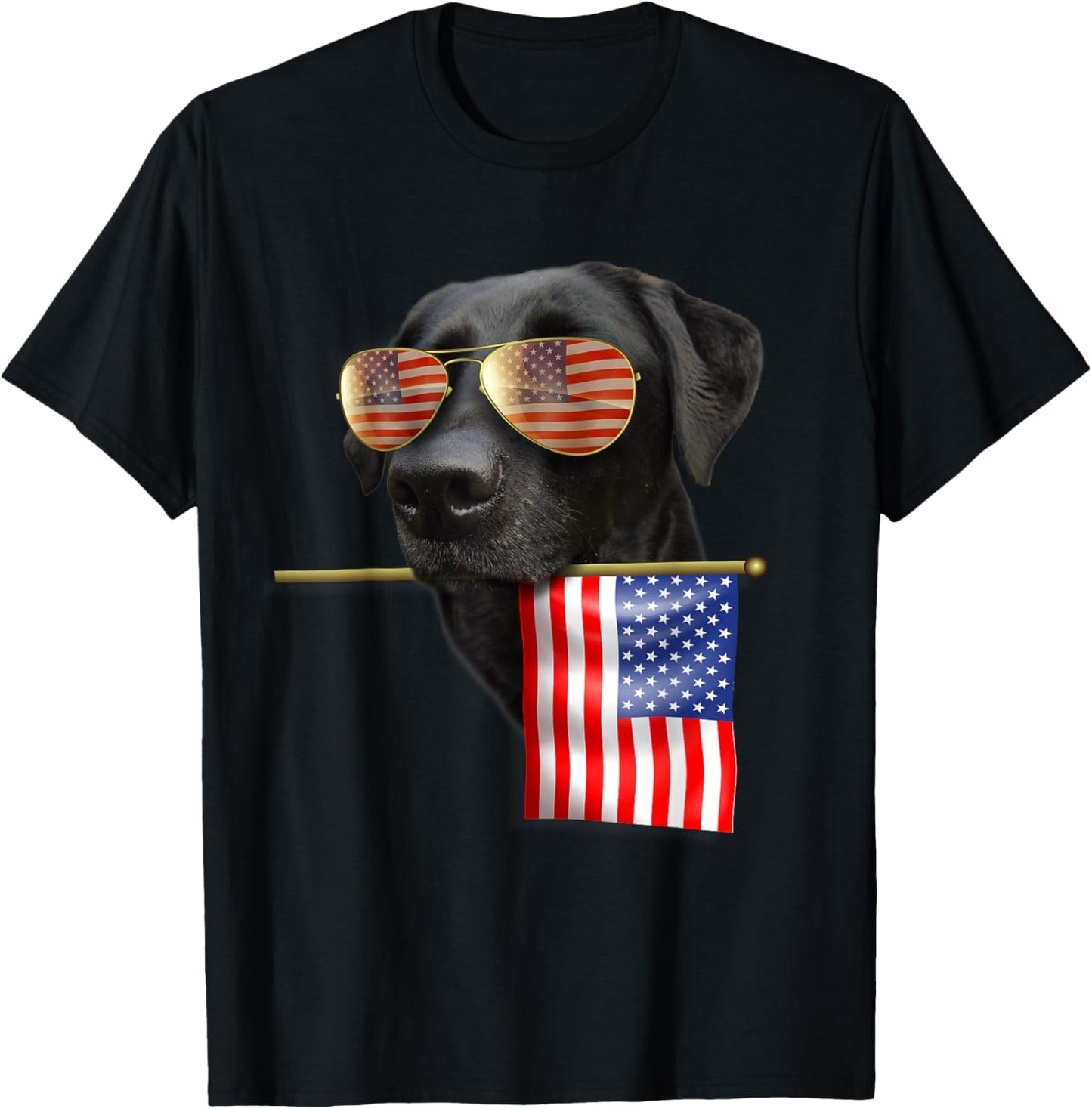 4th of July Shirt Fun American Flag Labrador Dog Lover Gift T-Shirt