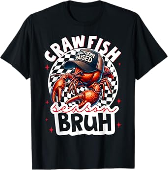 Crawfish Season Bruh Crawfish Hat Boy Funny Seafood Festival T-Shirt