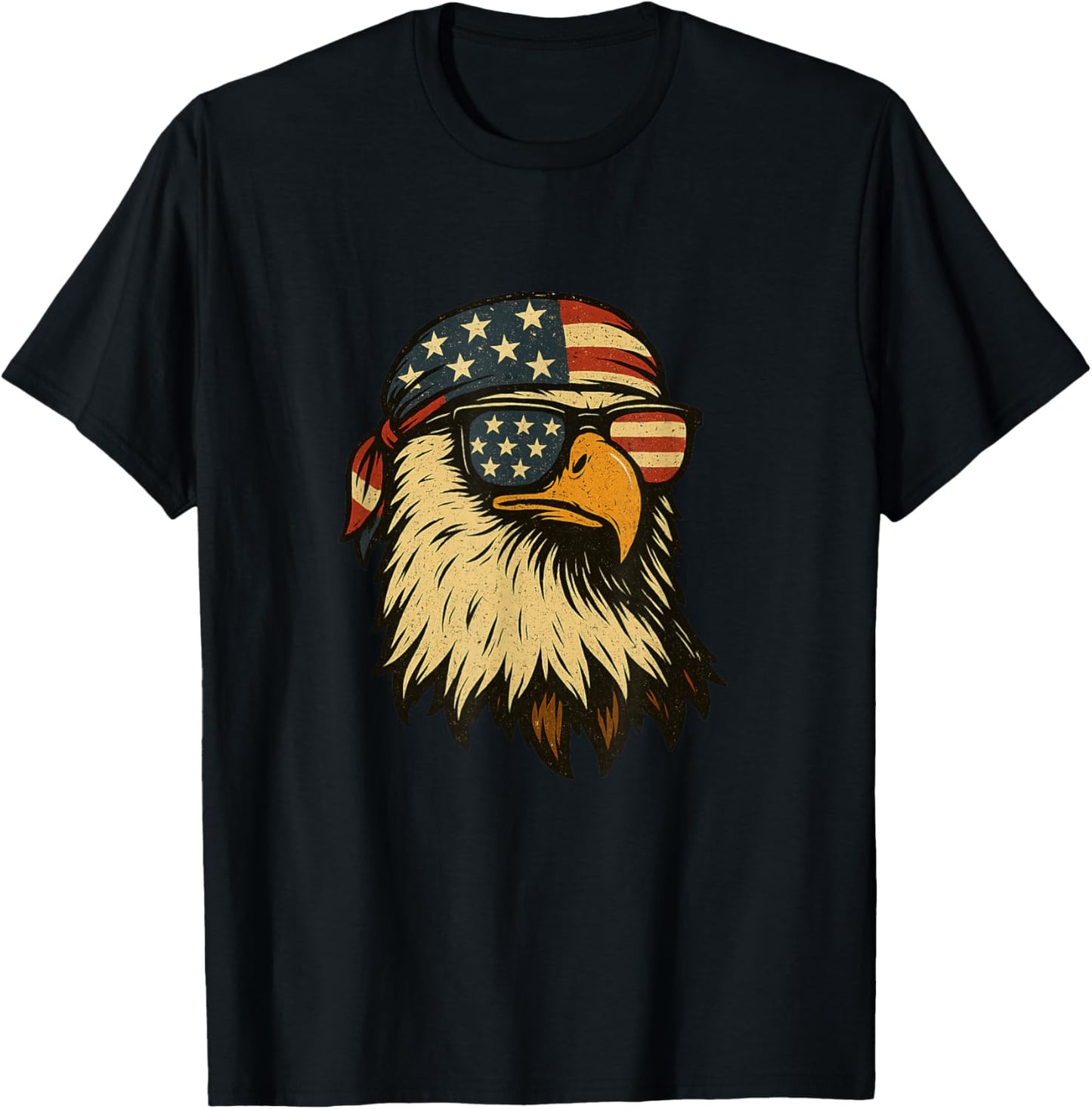 Patriotic Bald Eagle 4th Of July Grunge Retro T-shirt