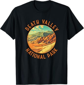 Death Valley National Park Illustration Distressed Circle T-Shirt
