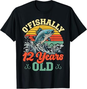 12th birthday fishing kids ofishally 12 years old gifts T-Shirt