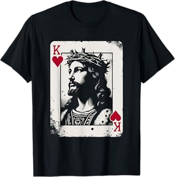 Jesus King Of Hearts - Vintage Religious Card Game Lover T-Shirt