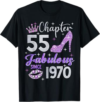 Chapter 55 Fabulous Since 1970 55th Birthday Women Girl T-Shirt