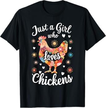 Just a Girl Who Loves Chickens Mom Chicken Shirts for Women T-Shirt