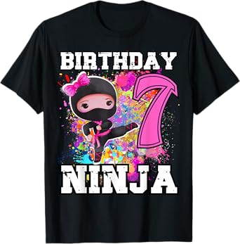 Birthday Ninja 7 year old Funny Ninja Party Birthday T-Shirt
