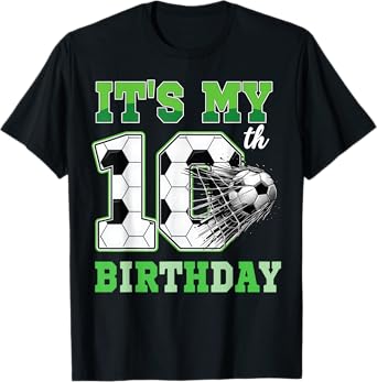 It's My 10th Soccer Birthday Party 10th Birthday Boy Soccer T-Shirt