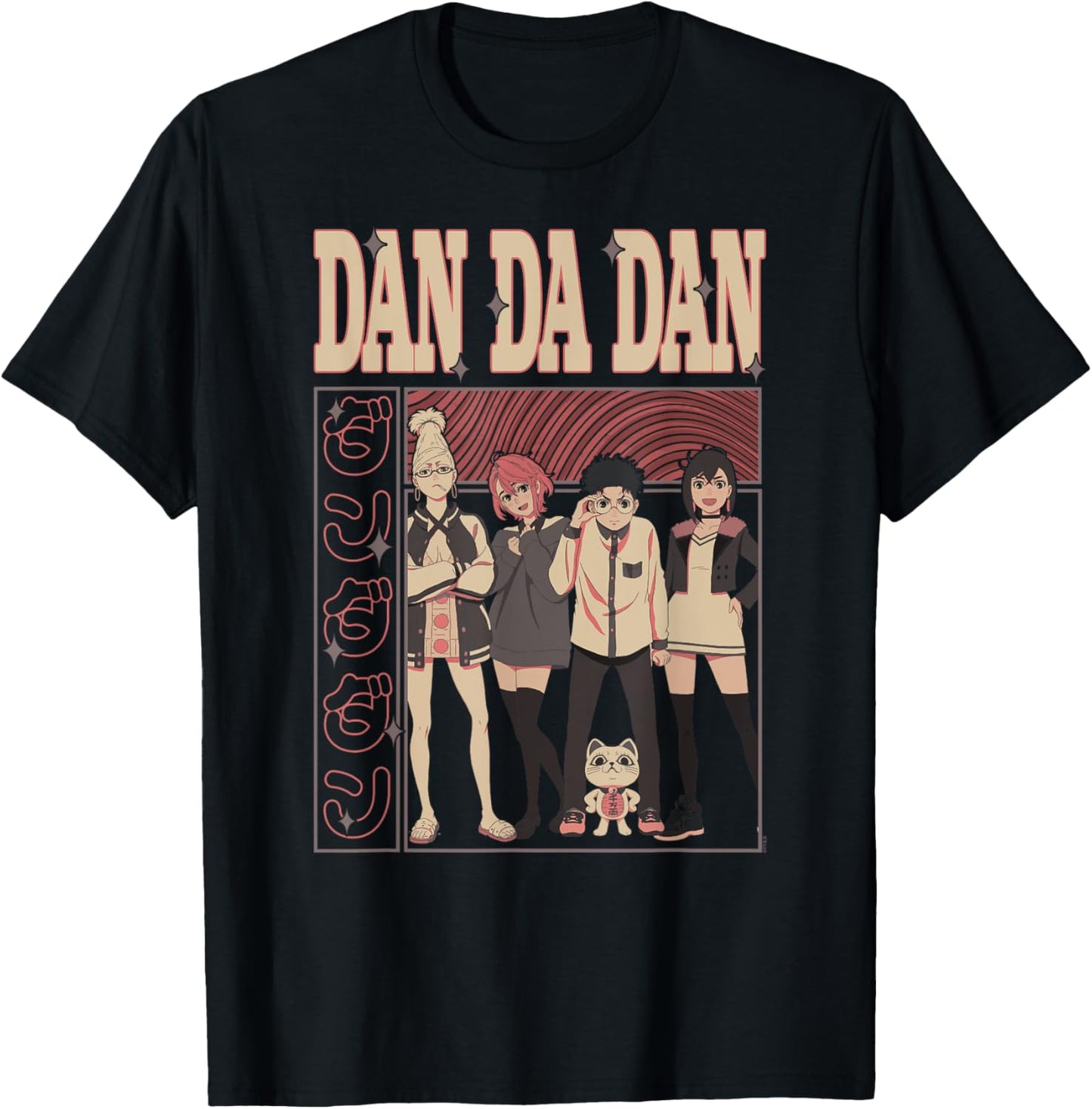 Dan Da Dan Cast of Characters with Kanji Anime T-Shirt