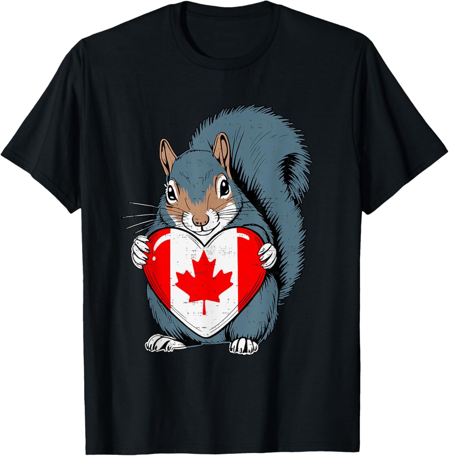 Animal Squirrel Maple Leaf Canadian Flag Funny Canada Day T-Shirt