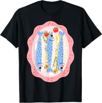 Vintage Sardines Graphic Retro Foodie Tee Tinned Fish T-Shirt