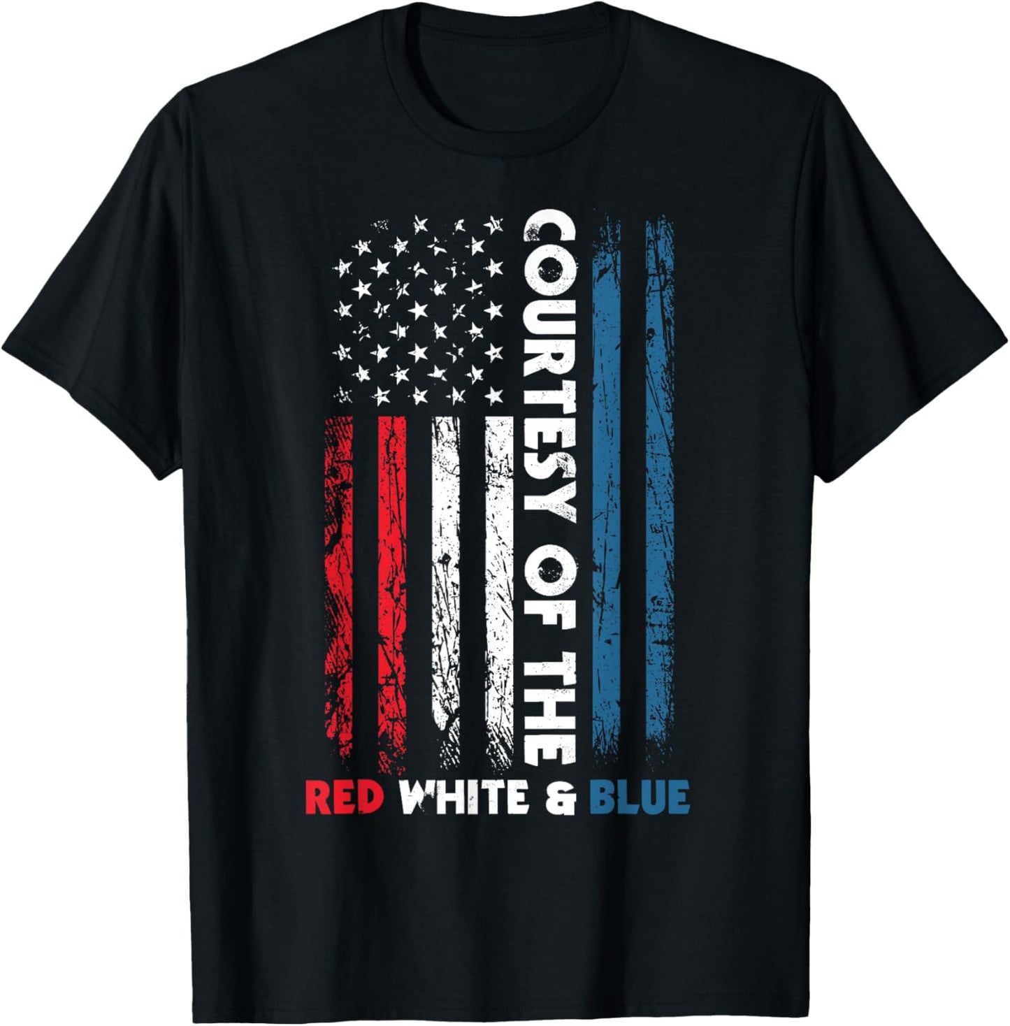 Courtesy Of The Red White And Blue Vintage America US Flag T-Shirt
