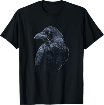 Raven Head Costume Black art Vintage Black Bird Crow Rraven T-Shirt