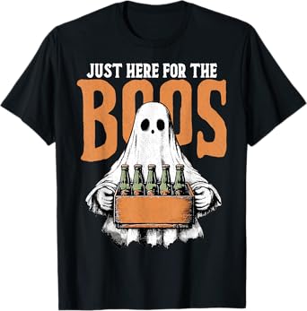 Just Here for the Boos Cute Ghoul Funny Halloween Ghost T-Shirt