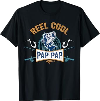 Mens Reel Cool Pap Pap TShirt Fishing Fathers Day T-Shirt