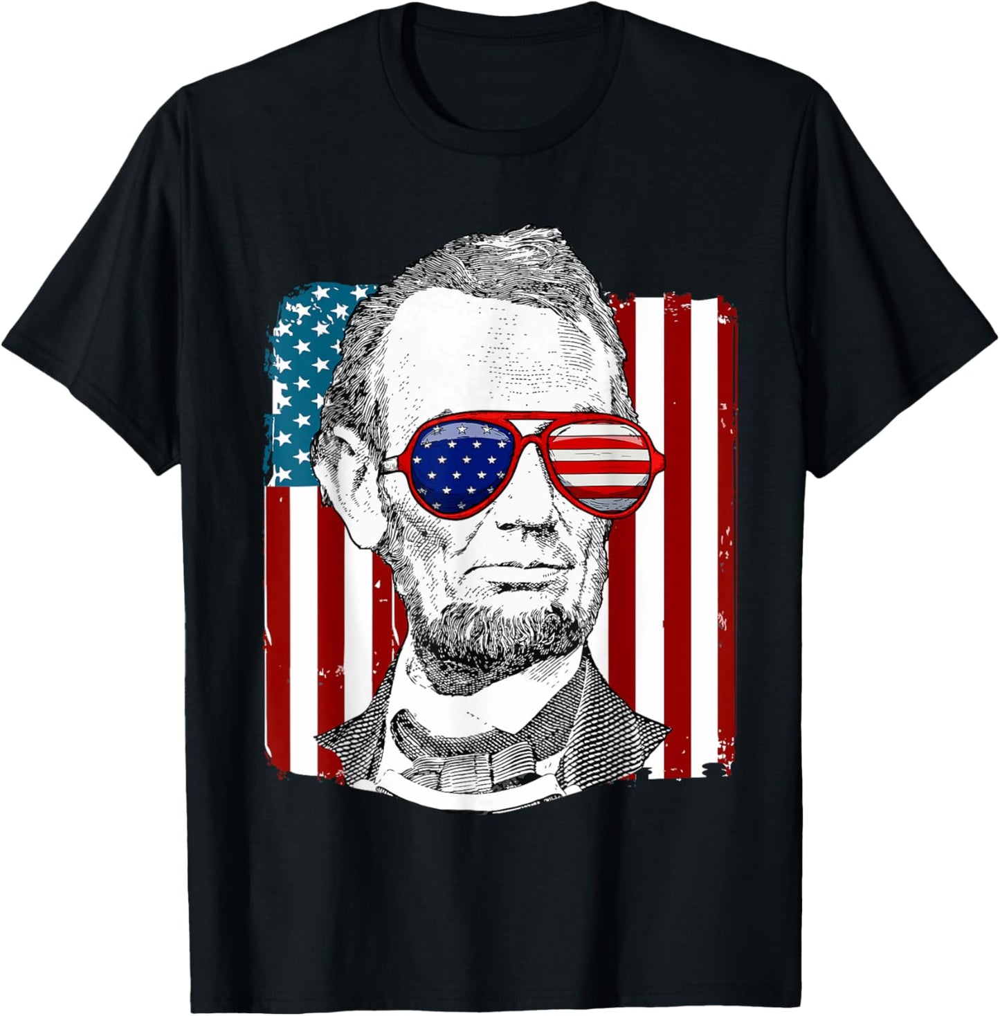 America USA Abe Lincoln 4th of July Men Boys Gift Tee T-Shirt