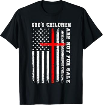 God's Children Are Not For Sale Christian USA Flag T-Shirt