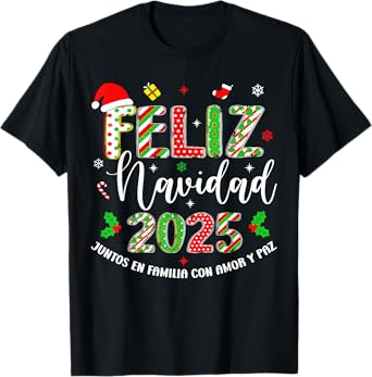 Feliz Navidad 2025 Matching Family Spanish Christmas Mexican T-Shirt