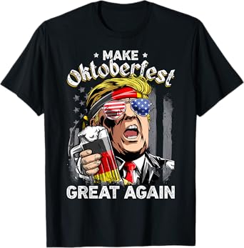 Make Oktoberfest Great Again Funny Trump Prost Beer Mug Men T-Shirt