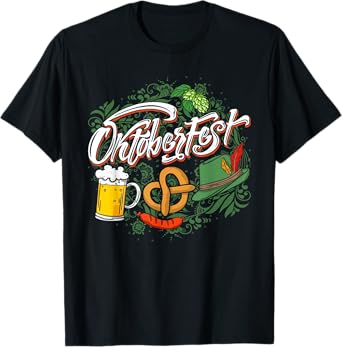 Oktoberfest Shirt Funny Beer Hat Pretzel Edelweiss Festival T-Shirt